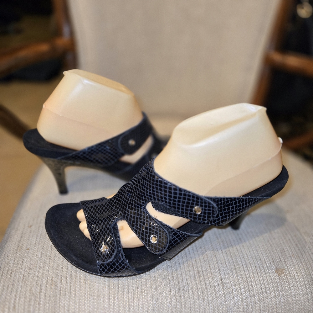 Helle Comfort Python Leather Sandals Rhinstones 3… - image 7